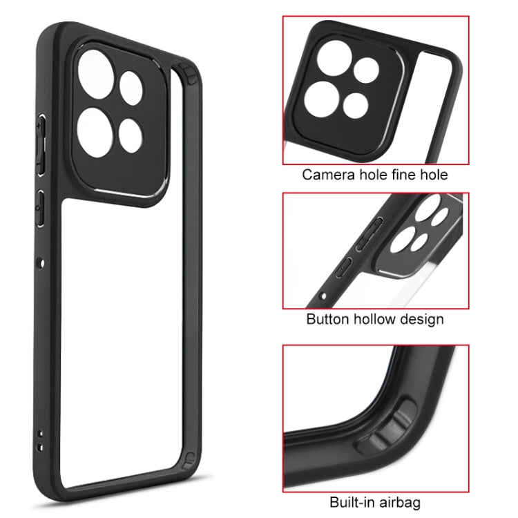 For Motorola Edge 50 Neo Frosted TPU + Transparent PC Phone Case - Transparent