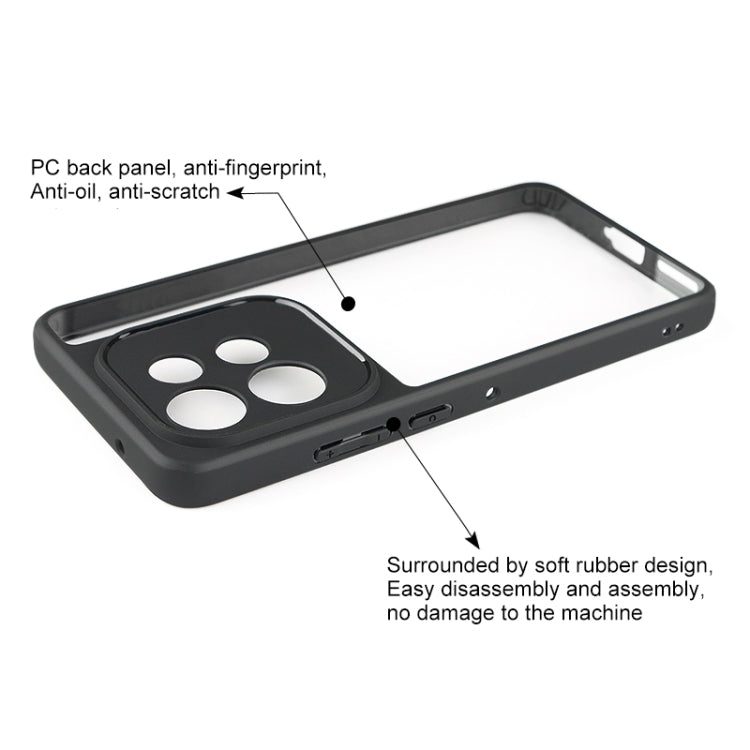 For Motorola Edge 50 Neo Frosted TPU + Transparent PC Phone Case - Transparent