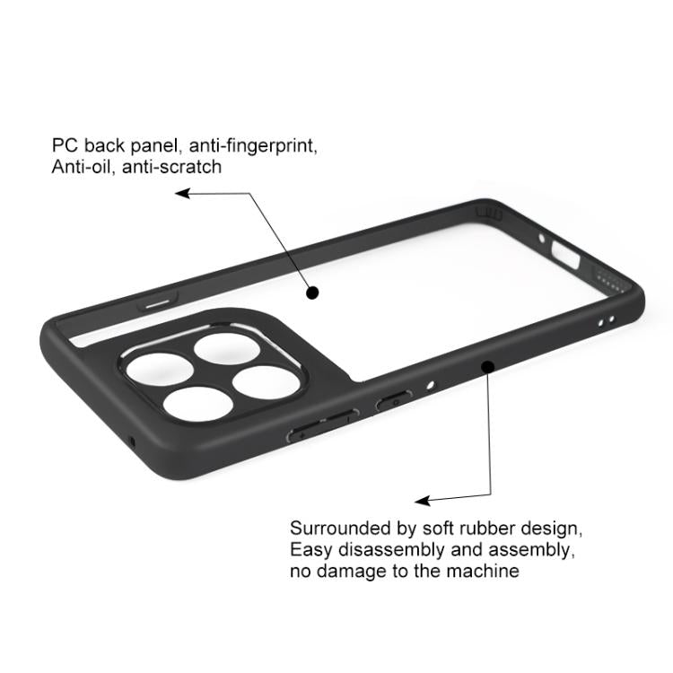 For Motorola Edge 60 Pro Frosted TPU + Transparent PC Phone Case - Transparent