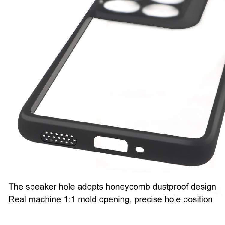 For Motorola Edge 60 Pro Frosted TPU + Transparent PC Phone Case - Transparent