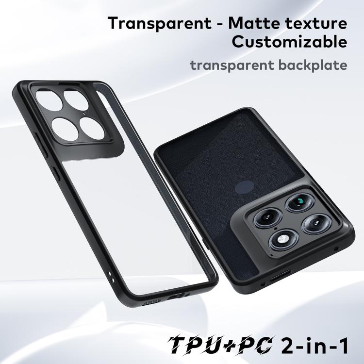 For Motorola Edge 70 Ultra 5G Frosted TPU + Transparent PC Phone Case - Transparent