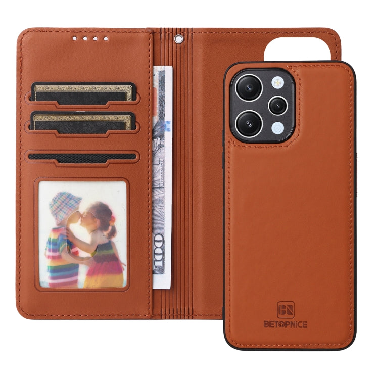 For Redmi 12 4G BETOPNICE BN-005 2 in 1 Detachable Imitate Genuine Leather Phone Case