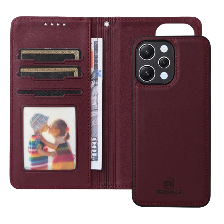 For Redmi 12 4G BETOPNICE BN-005 2 in 1 Detachable Imitate Genuine Leather Phone Case