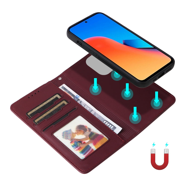 For Redmi 12 4G BETOPNICE BN-005 2 in 1 Detachable Imitate Genuine Leather Phone Case