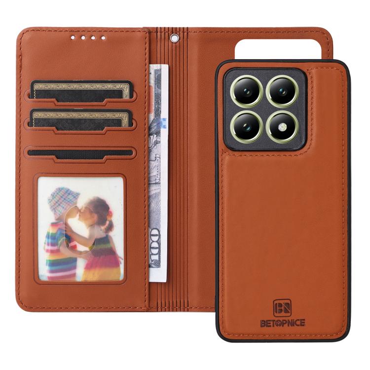 For Xiaomi 14T BETOPNICE BN-005 2 in 1 Detachable Imitate Genuine Leather Phone Case