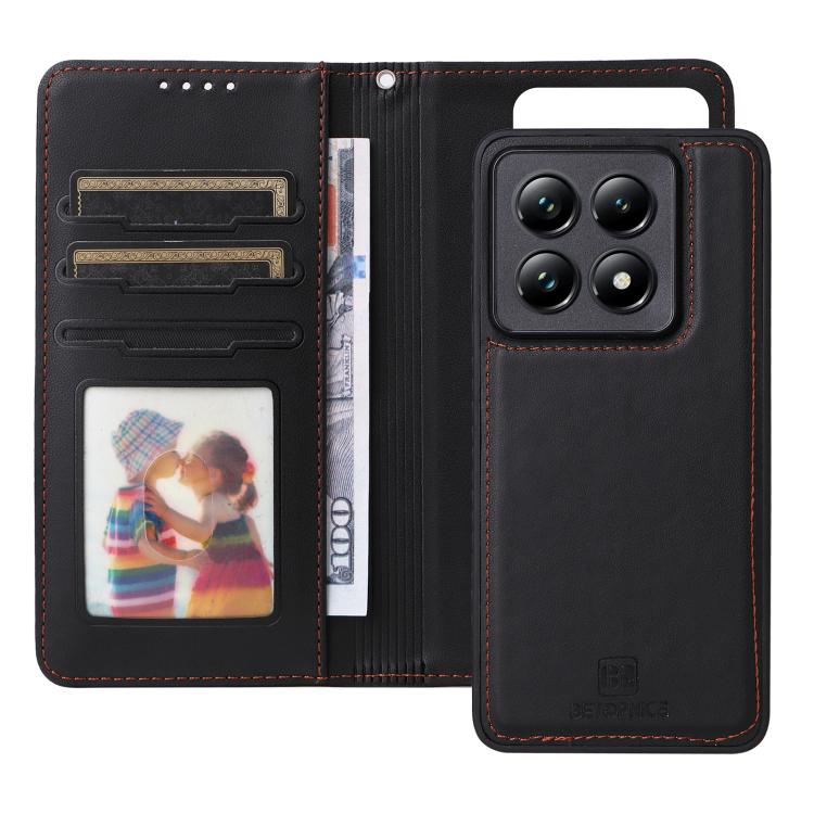 For Xiaomi 14T Pro BETOPNICE BN-005 2 in 1 Detachable Imitate Genuine Leather Phone Case