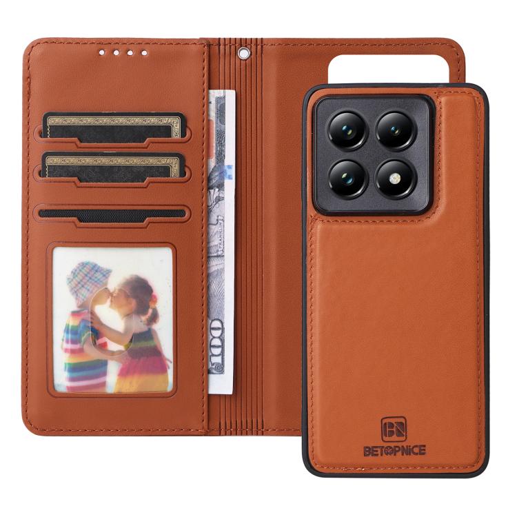 For Xiaomi 14T Pro BETOPNICE BN-005 2 in 1 Detachable Imitate Genuine Leather Phone Case