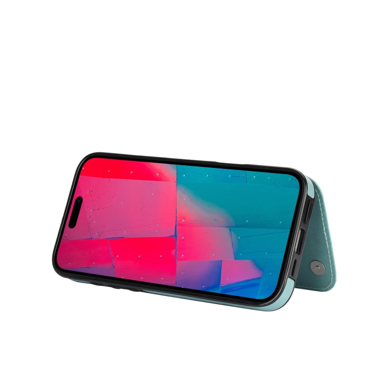 For iPhone 16 Pro Double Buckle Butterfly Embossing PU Phone Case