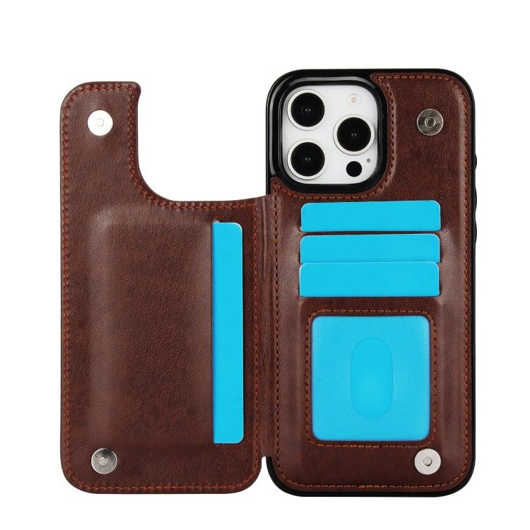 For iPhone 16 Pro Double Buckle Butterfly Embossing PU Phone Case