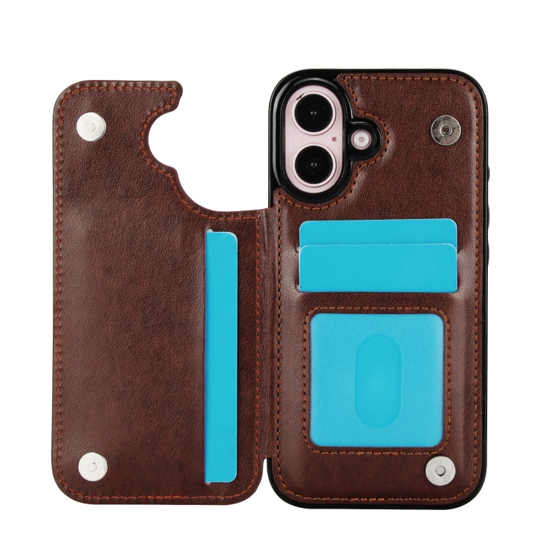 For iPhone 16 Double Buckle Butterfly Embossing PU Phone Case