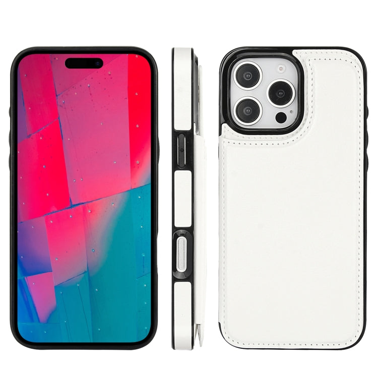 For iPhone 16 Pro Max Double Buckle Crazy Horse Texture PU Phone Case