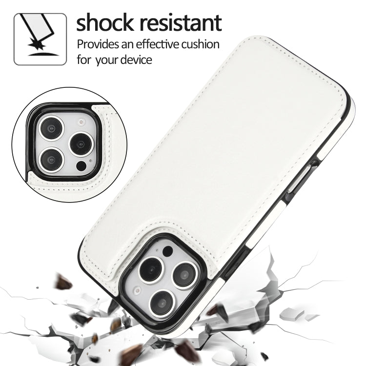 For iPhone 16 Pro Double Buckle Crazy Horse Texture PU Phone Case