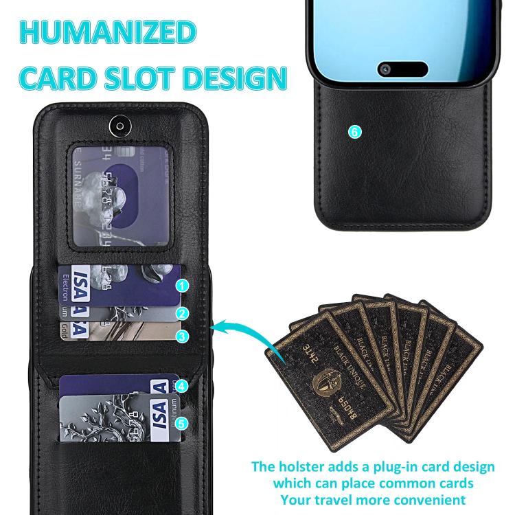 For iPhone Air Solid Color Card Slots Bracket PU Phone Case