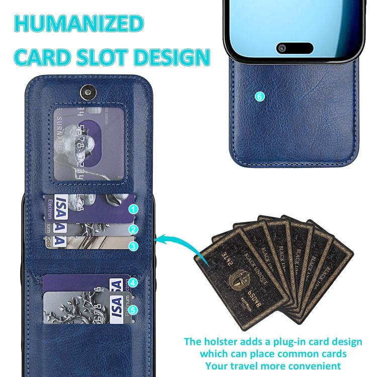 For iPhone Air Solid Color Card Slots Bracket PU Phone Case