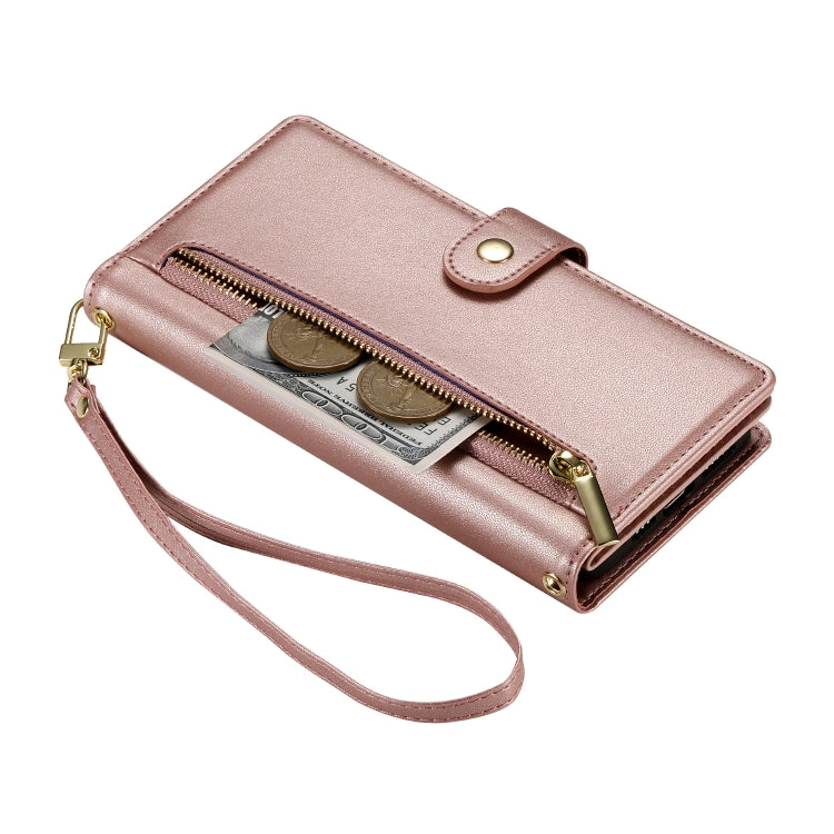 For Google Pixel 7a Nine Card-slot Zipper Wallet Bag Leather Phone Case