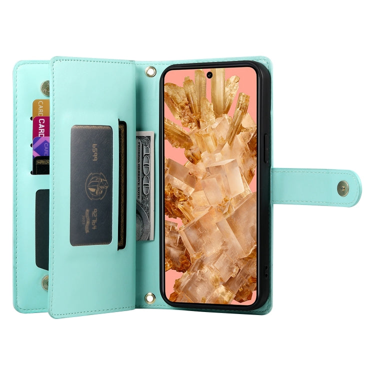 For Google Pixel 8 Nine Card-slot Zipper Wallet Bag Leather Phone Case
