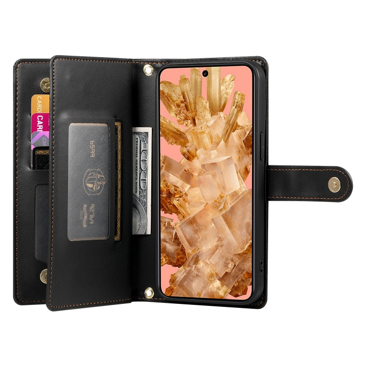 For Google Pixel 8 Nine Card-slot Zipper Wallet Bag Leather Phone Case