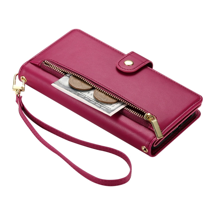 For Google Pixel 8 Pro Nine Card-slot Zipper Wallet Bag Leather Phone Case