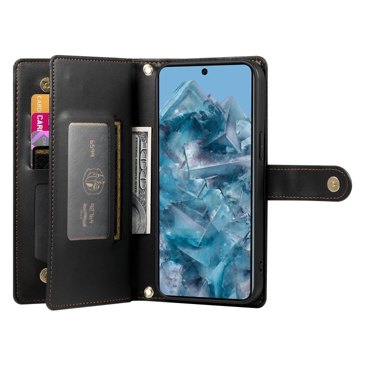For Google Pixel 8 Pro Nine Card-slot Zipper Wallet Bag Leather Phone Case