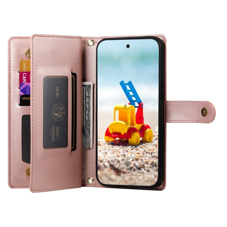 For Google Pixel 9 Pro XL Nine Card-slot Zipper Wallet Bag Leather Phone Case