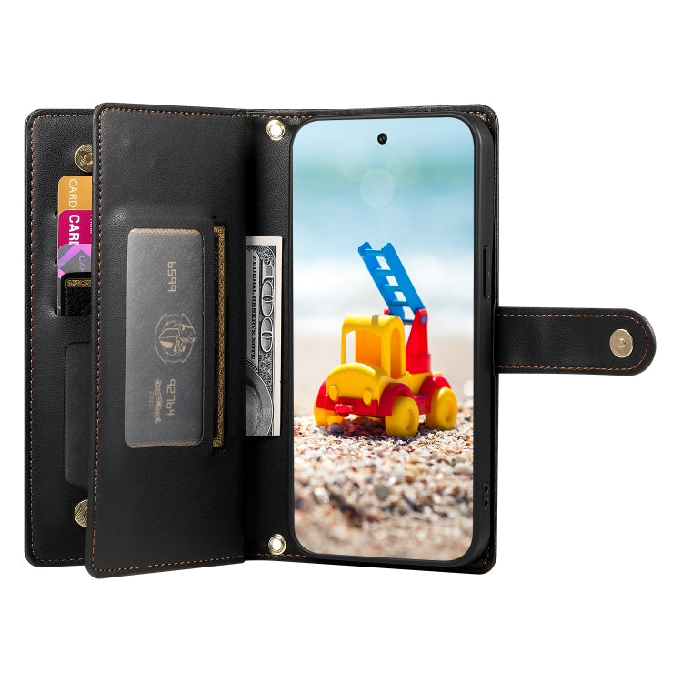For Google Pixel 9 Pro XL Nine Card-slot Zipper Wallet Bag Leather Phone Case
