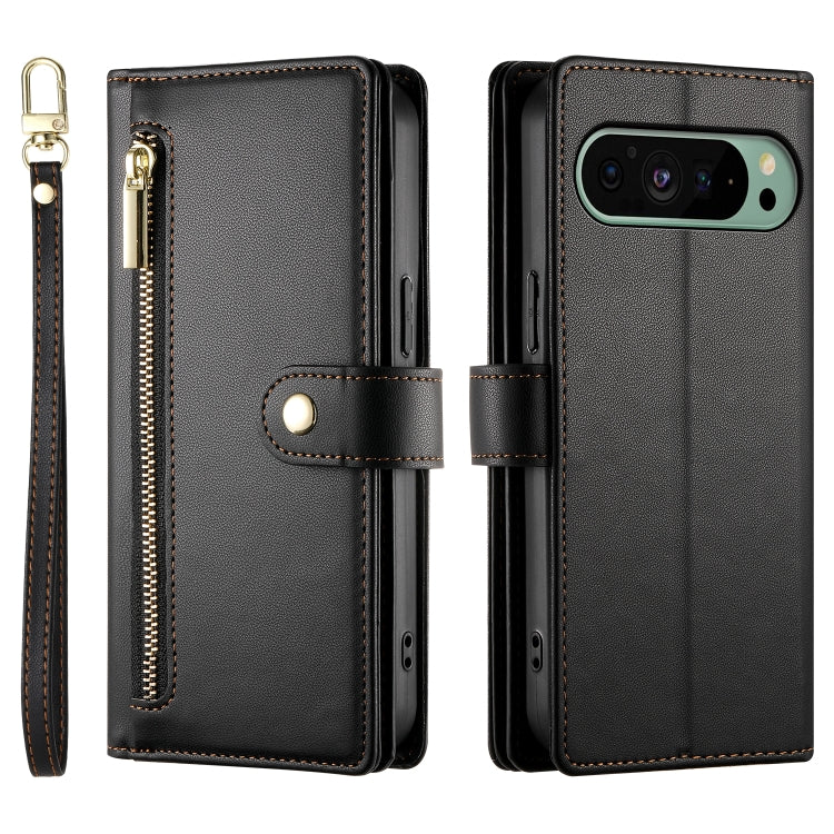 For Google Pixel 9 / 9 Pro Nine Card-slot Zipper Wallet Bag Leather Phone Case