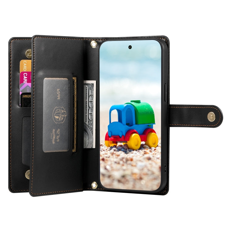 For Google Pixel 9 / 9 Pro Nine Card-slot Zipper Wallet Bag Leather Phone Case