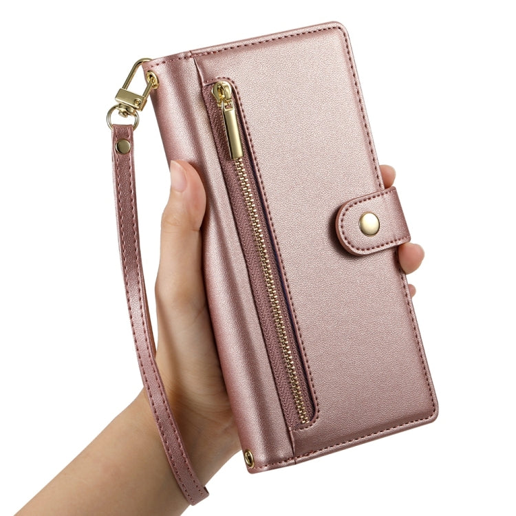 For Google Pixel 9a Nine Card-slot Zipper Wallet Bag Leather Phone Case