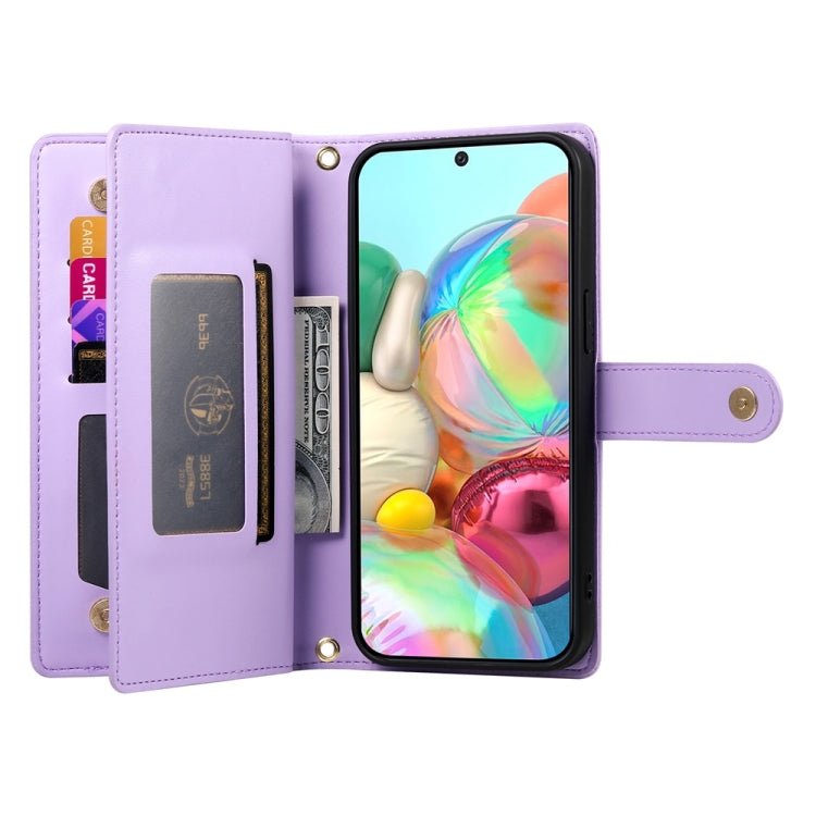 For Google Pixel 9a Nine Card-slot Zipper Wallet Bag Leather Phone Case