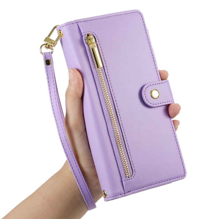 For Google Pixel 9a Nine Card-slot Zipper Wallet Bag Leather Phone Case