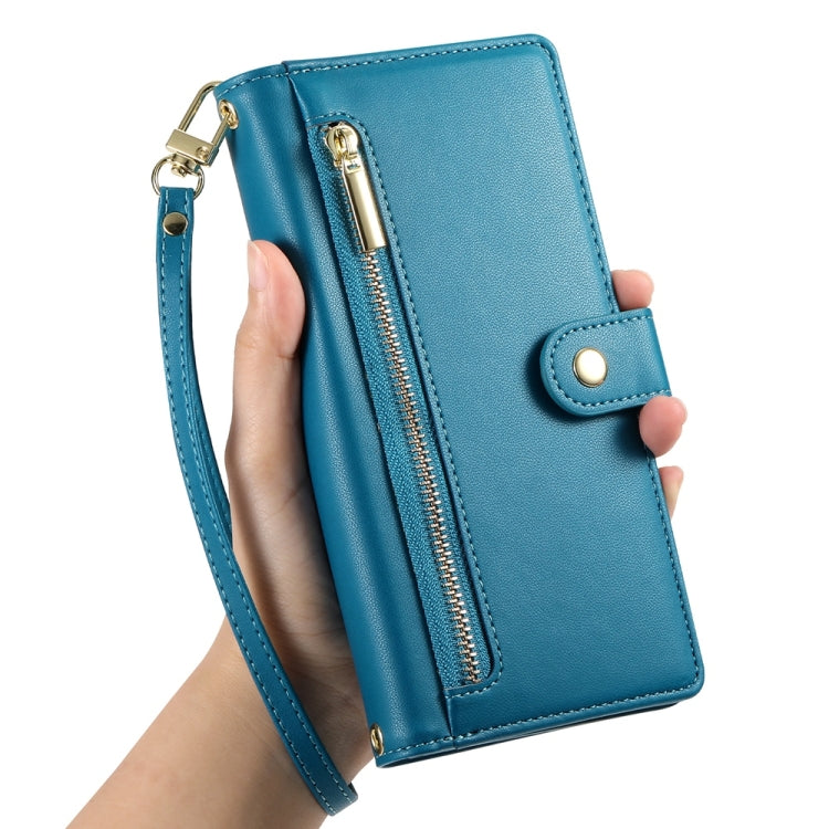 For Google Pixel 9a Nine Card-slot Zipper Wallet Bag Leather Phone Case