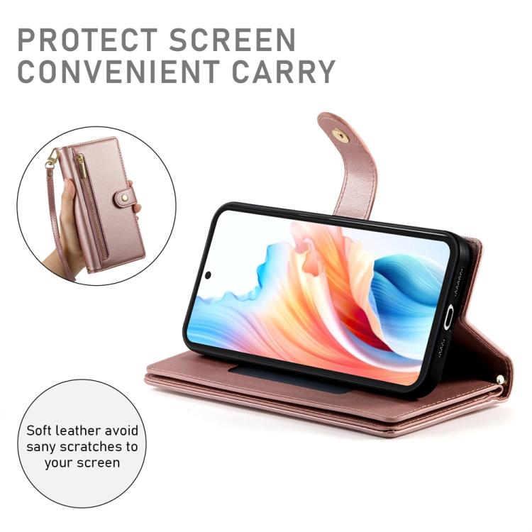 For Google Pixel 10a Nine Card-slot Zipper Wallet Bag Leather Phone Case