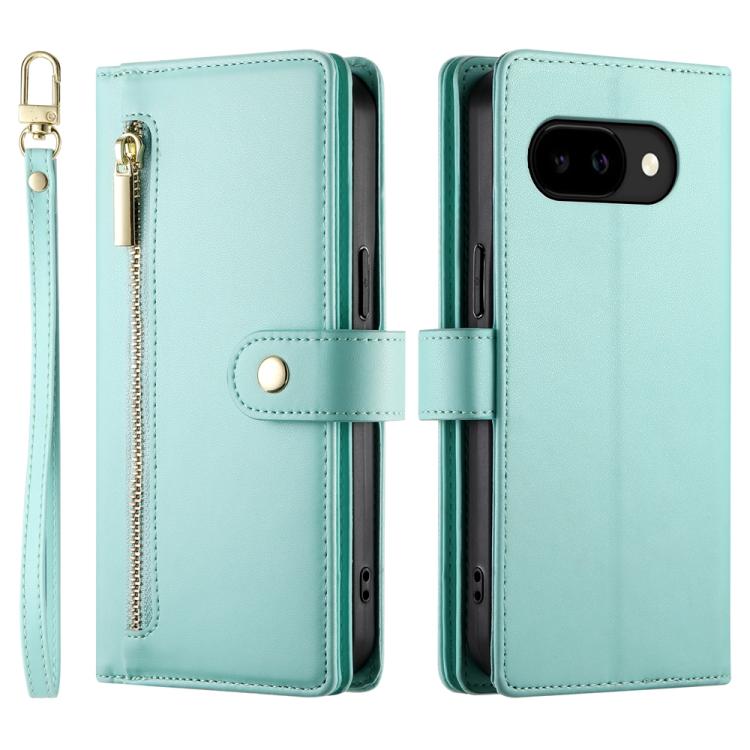 For Google Pixel 10a Nine Card-slot Zipper Wallet Bag Leather Phone Case