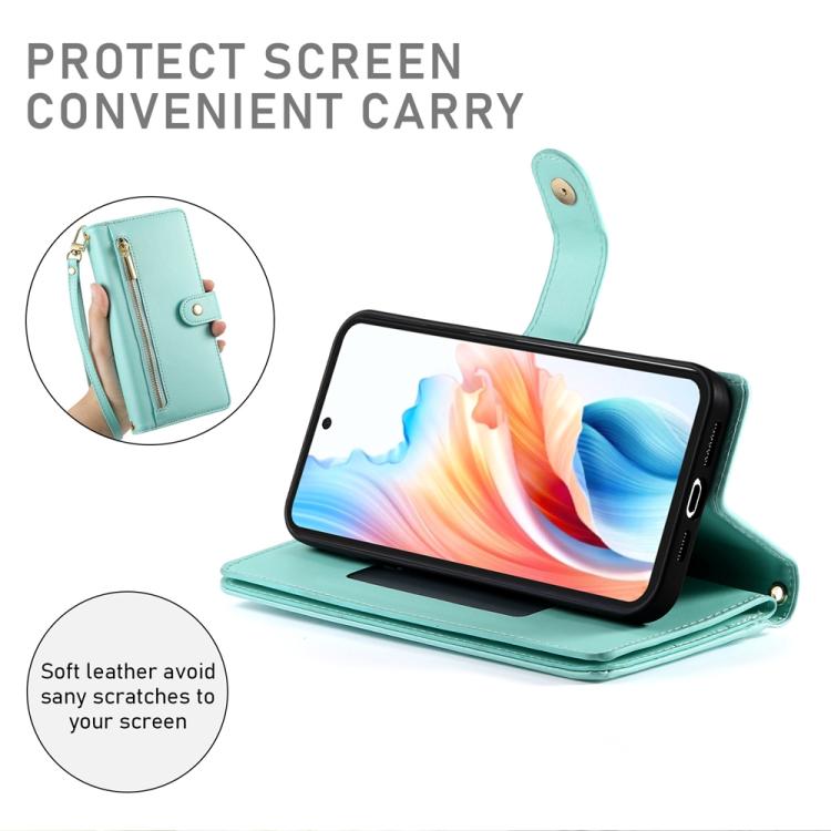 For Google Pixel 10a Nine Card-slot Zipper Wallet Bag Leather Phone Case