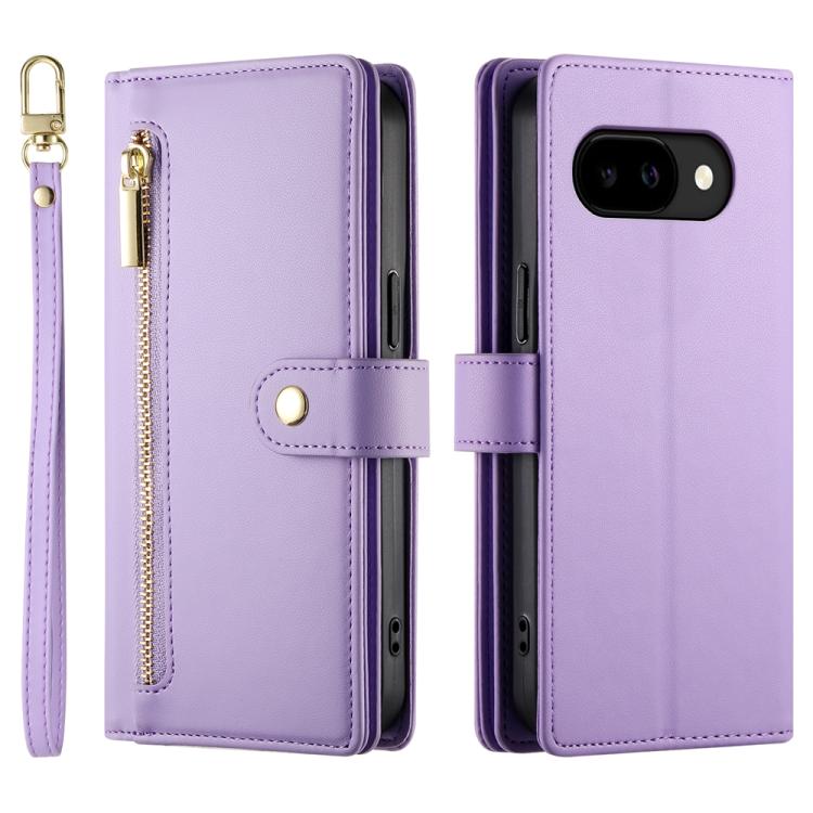 For Google Pixel 10a Nine Card-slot Zipper Wallet Bag Leather Phone Case