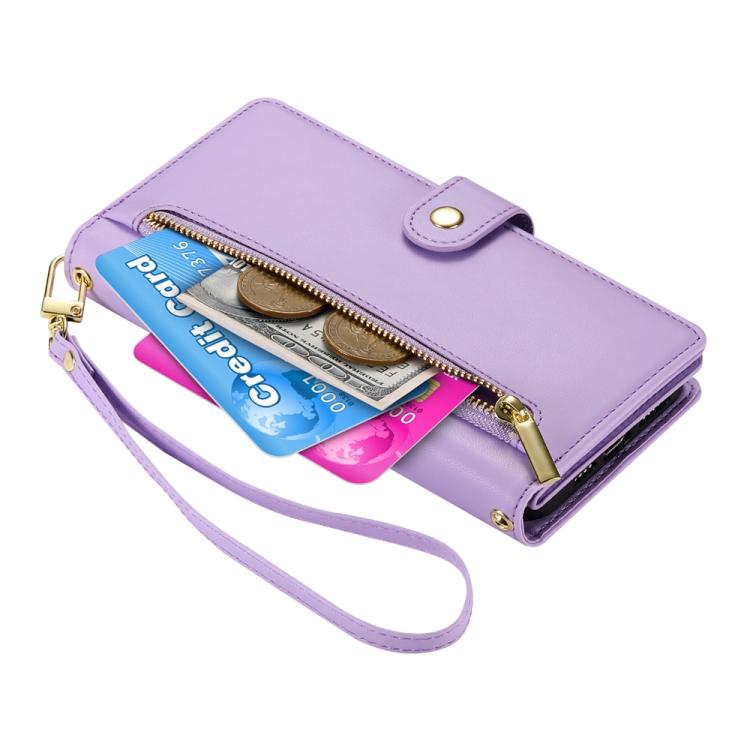 For Google Pixel 10a Nine Card-slot Zipper Wallet Bag Leather Phone Case