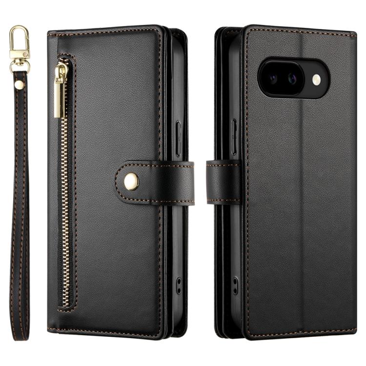For Google Pixel 10a Nine Card-slot Zipper Wallet Bag Leather Phone Case
