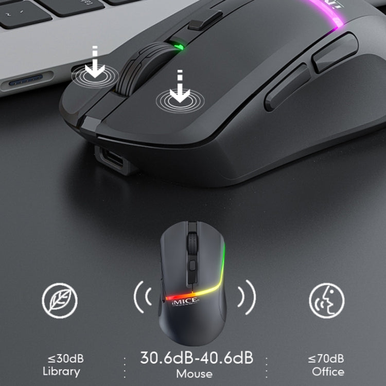 iMICE G902 Bluetooth Dual Mode 6-Key Silent Wireless Gaming Mouse - Black