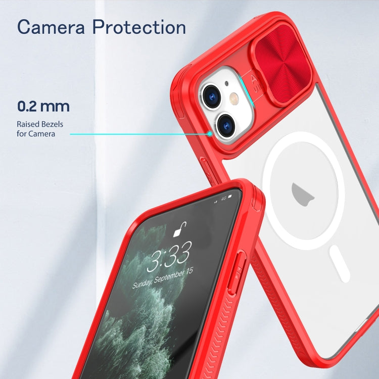 For iPhone 12 Clear Acrylic + PC + TPU MagSafe Lens Sliding Cover Full Coverage Phone Case