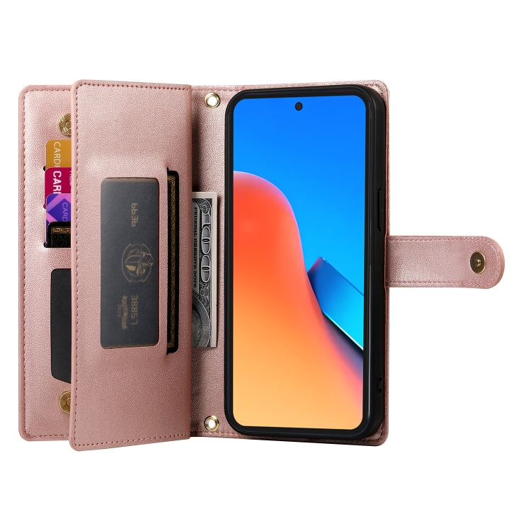 For Redmi 12 5G / 4G / Note 12R Nine Card-slot Zipper Wallet Bag Leather Phone Case