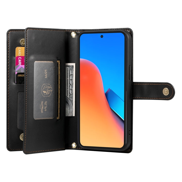 For Redmi 12 5G / 4G / Note 12R Nine Card-slot Zipper Wallet Bag Leather Phone Case
