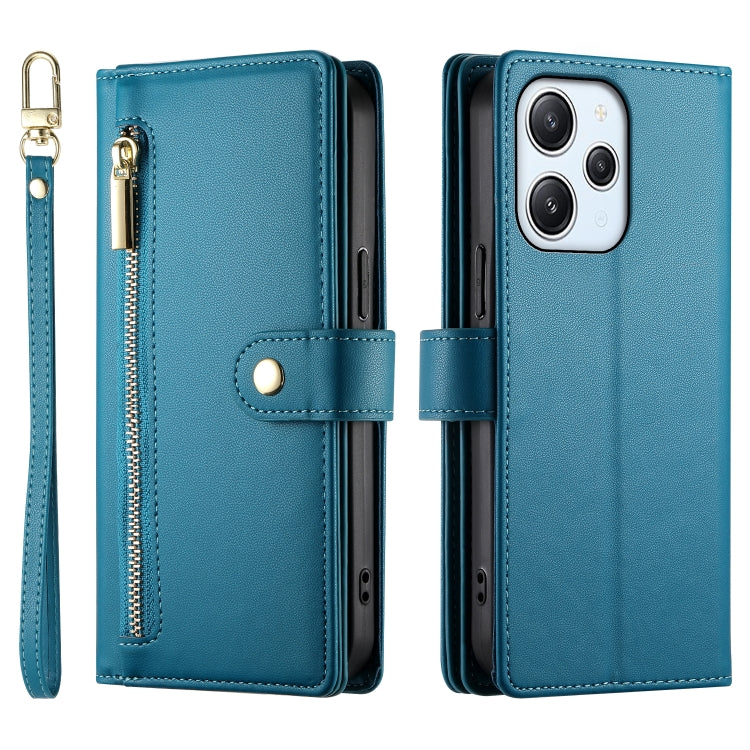 For Redmi 12 5G / 4G / Note 12R Nine Card-slot Zipper Wallet Bag Leather Phone Case