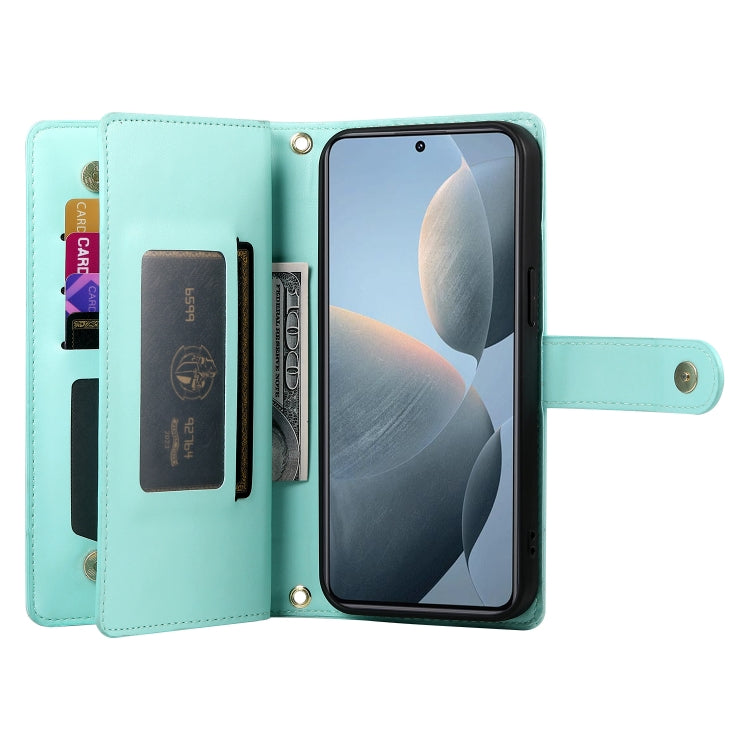 For Redmi K70E / Xiaomi Poco X6 Pro Nine Card-slot Zipper Wallet Bag Leather Phone Case