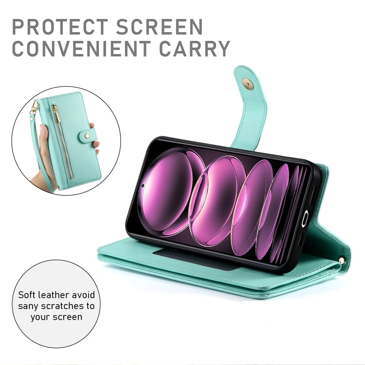 For Redmi Note 12 Pro / Xiaomi Poco X5 Pro Nine Card-slot Zipper Wallet Bag Leather Phone Case