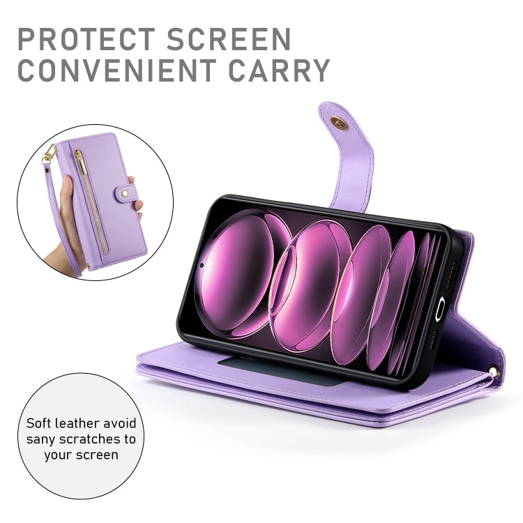 For Redmi Note 12 Pro / Xiaomi Poco X5 Pro Nine Card-slot Zipper Wallet Bag Leather Phone Case