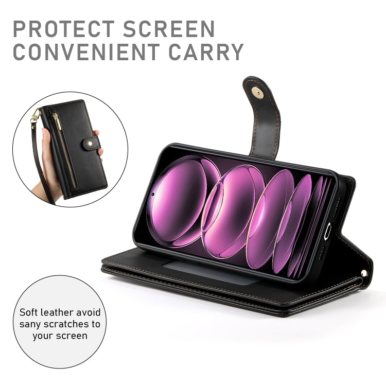 For Redmi Note 12 Pro / Xiaomi Poco X5 Pro Nine Card-slot Zipper Wallet Bag Leather Phone Case
