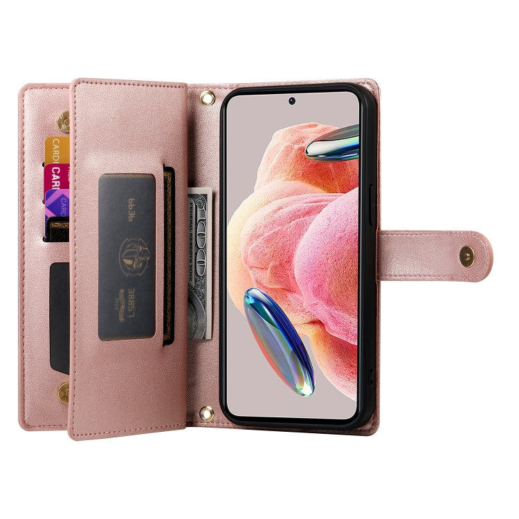 For Redmi Note 12 4G / Note 12R Pro Nine Card-slot Zipper Wallet Bag Leather Phone Case