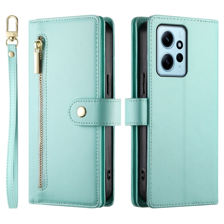 For Redmi Note 12 4G / Note 12R Pro Nine Card-slot Zipper Wallet Bag Leather Phone Case