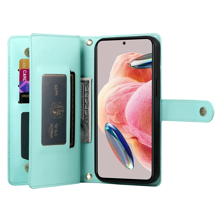 For Redmi Note 12 4G / Note 12R Pro Nine Card-slot Zipper Wallet Bag Leather Phone Case