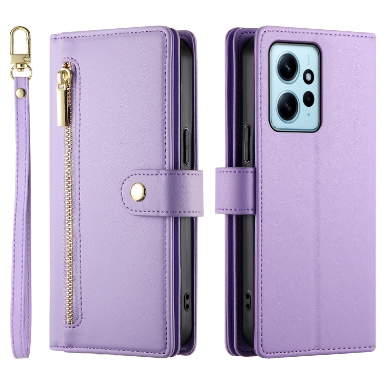 For Redmi Note 12 4G / Note 12R Pro Nine Card-slot Zipper Wallet Bag Leather Phone Case